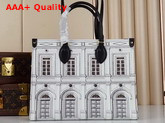 Louis Vuitton Onthego MM Architettura Tote Bag Black and White Printed Matte Calfskin M59264 Replica