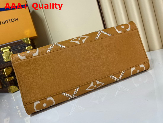 Louis Vuitton Onthego MM Arizona Embroidered Embossed Supple Grained Cowhide Leather M46015 Replica
