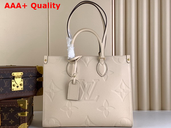 Louis Vuitton Onthego MM Creme Monogram Empreinte Leather M46531 Replica