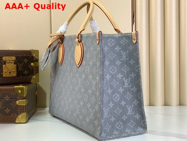 Louis Vuitton Onthego MM Monogram Denim Washed Gray M13189 Replica
