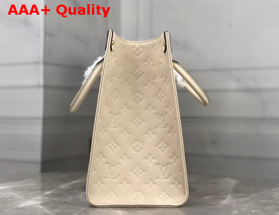 Louis Vuitton Onthego MM Tote Bag Cream Monogram Empreinte Leather Replica