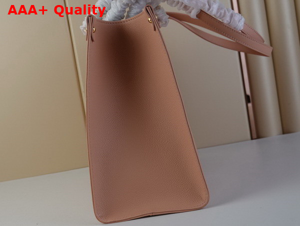 Louis Vuitton Onthego MM Tote Bag Rose Trianon Creme Bicolor Monogram Empreinte Leather M46286 Replica