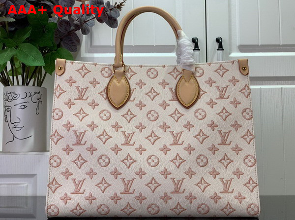 Louis Vuitton Onthego MM Tote Bag in Beige Monogram Coated Canvas Replica