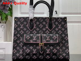 Louis Vuitton Onthego MM Tote Bag in Black Monogram Coated Canvas M46154 Replica