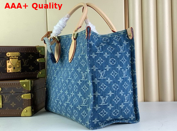 Louis Vuitton Onthego MM Tote Bag in Blue Monogram Denim Replica