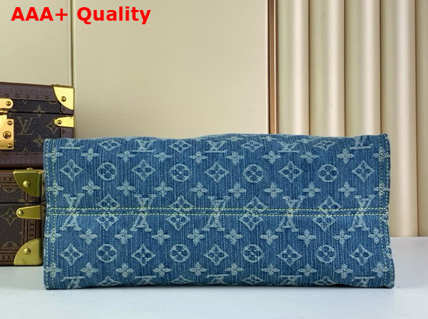 Louis Vuitton Onthego MM Tote Bag in Blue Monogram Denim Replica
