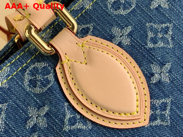 Louis Vuitton Onthego MM Tote Bag in Blue Monogram Denim Replica