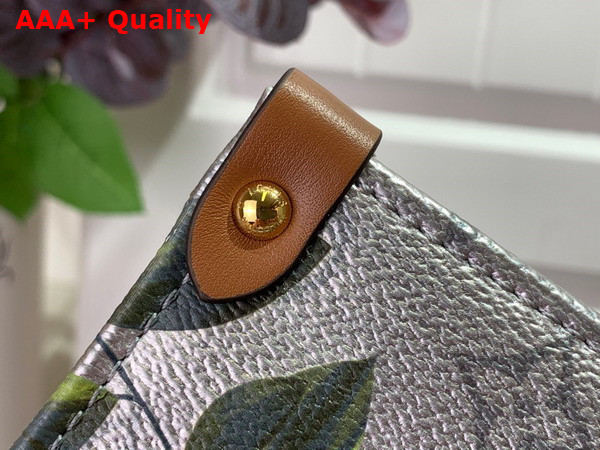 Louis Vuitton Onthego MM Tote Metallic Silver Coated Canvas and a Subtle Monogram Motif in the Background M21233 Replica