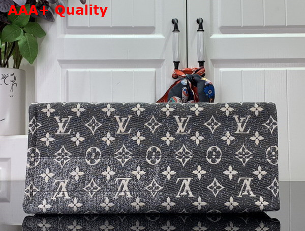 Louis Vuitton Onthego MM Tote in Gray Monogram Jacquard Denim M46448 Replica