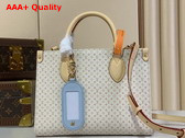 Louis Vuitton Onthego PM Azure Blue and Sand Calfskin LV Romance Collection M15138 Replica