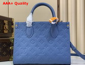 Louis Vuitton Onthego PM Blue Jean Monogram Empreinte Leather M28181 Replica