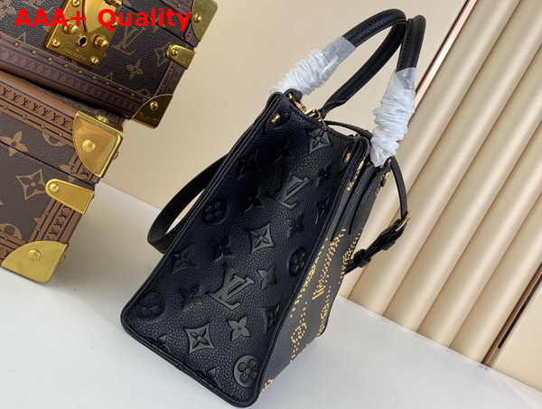 Louis Vuitton Onthego PM Handbag in Black Monogram Empreinte Grained Cowhide Leather with Studs M46733 Replica
