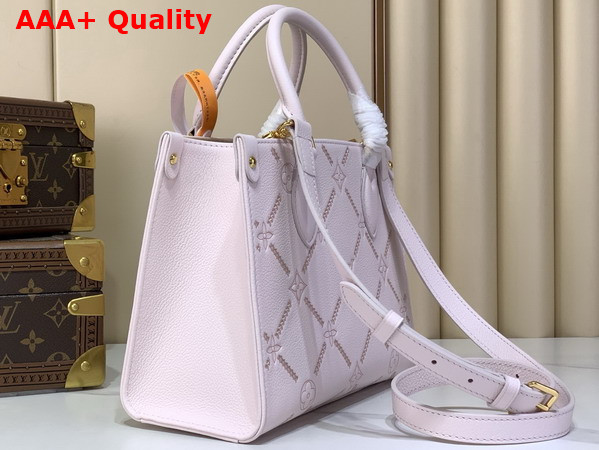 Louis Vuitton Onthego PM Monogram Empreinte Couture Leather Light Bliss Couture M28528 Replica