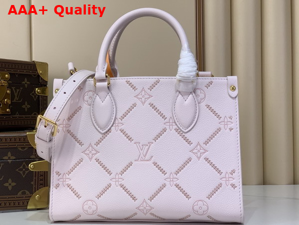 Louis Vuitton Onthego PM Monogram Empreinte Couture Leather Light Bliss Couture M28528 Replica