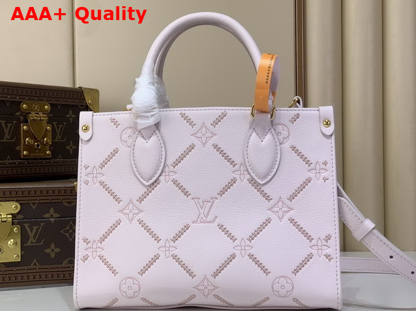 Louis Vuitton Onthego PM Monogram Empreinte Couture Leather Light Bliss Couture M28528 Replica