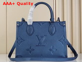 Louis Vuitton Onthego PM Monogram Empreinte Leather Navy Nacre M58956 Replica