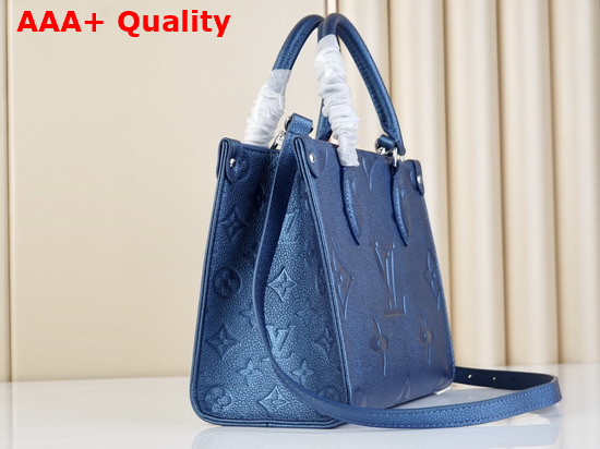 Louis Vuitton Onthego PM Monogram Empreinte Leather Navy Nacre M58956 Replica