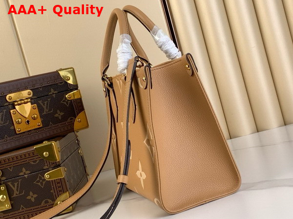 Louis Vuitton Onthego PM Tote Arizona Cream Bicolor Monogram Empreinte Leather M12513 Replica