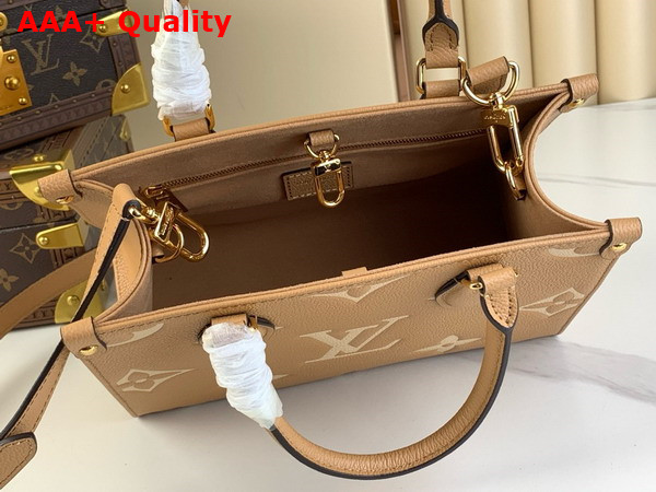 Louis Vuitton Onthego PM Tote Arizona Cream Bicolor Monogram Empreinte Leather M12513 Replica