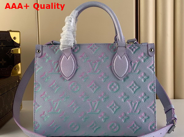 Louis Vuitton Onthego PM Tote Bag Lilas Purple Sprayed and Embossed Grained Cowhide Leather M46067 Replica