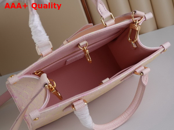Louis Vuitton Onthego PM Tote Bag Pink Sprayed and Embossed Grained Cowhide Leather M46168 Replica