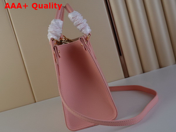 Louis Vuitton Onthego PM Tote Bag Trianon Pink Cream Embossed Grained Cowhide Leather Replica