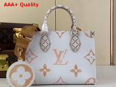 Louis Vuitton Onthego PM Tote in Beige Monogram Coated Canvas Replica