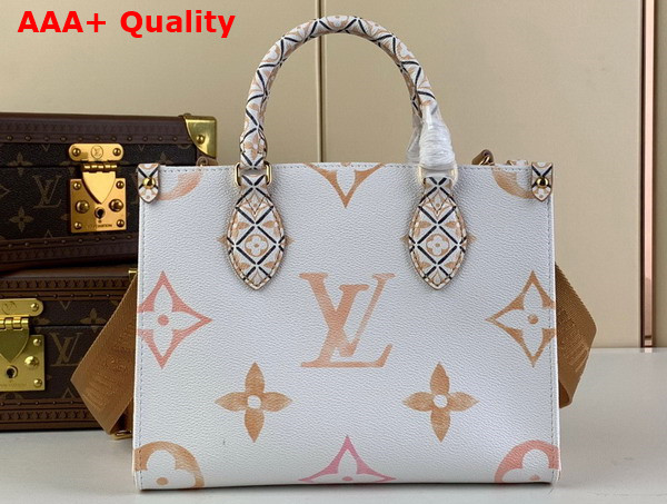 Louis Vuitton Onthego PM Tote in Beige Monogram Coated Canvas Replica