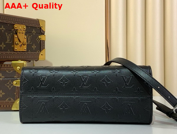 Louis Vuitton Onthego PM Tote in Black Monogram Debossed Calf Leather M14576 Replica