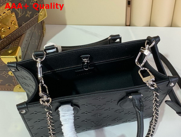 Louis Vuitton Onthego PM Tote in Black Monogram Debossed Calf Leather M14576 Replica