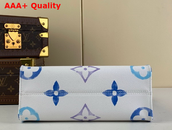 Louis Vuitton Onthego PM Tote in Blue Monogram Coated Canvas Replica