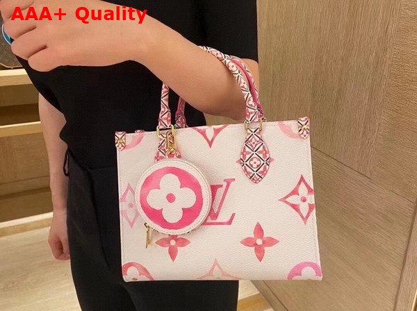 Louis Vuitton Onthego PM Tote in Pink Monogram Coated Canvas M22976 Replica