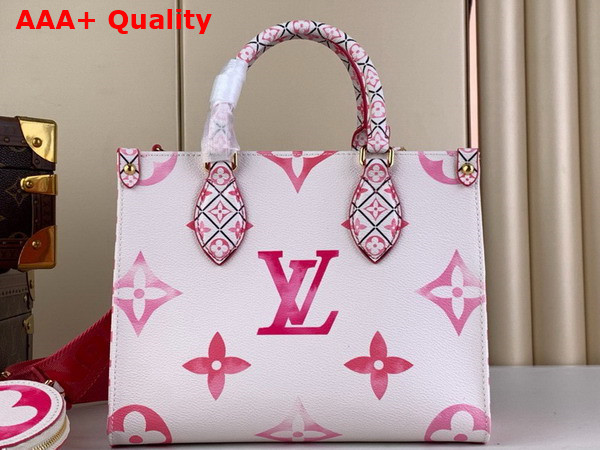 Louis Vuitton Onthego PM Tote in Pink Monogram Coated Canvas M22976 Replica