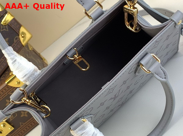 Louis Vuitton Onthego PM Tote in Trianon Gray Monogram Ink Leather Replica