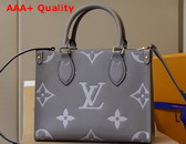 Louis Vuitton Onthego PM Tourterelle Creme Bicolor Monogram Empreinte Leather M45779 Replica