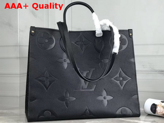 Louis Vuitton Onthego Tote Bag in Black Taurillon Monogram Leather Replica
