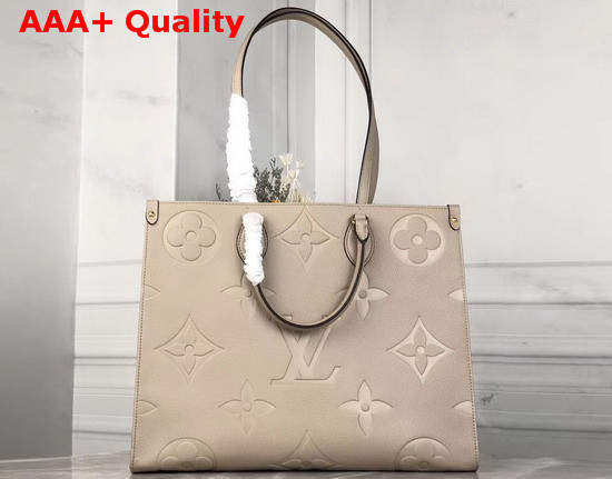 Louis Vuitton Onthego Tote Bag in Cream Taurillon Monogram Leather Replica