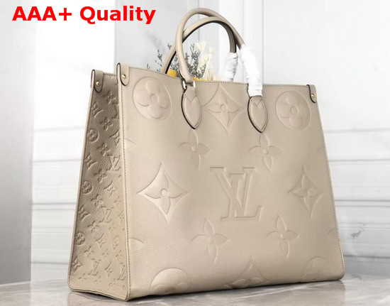 Louis Vuitton Onthego Tote Bag in Cream Taurillon Monogram Leather Replica