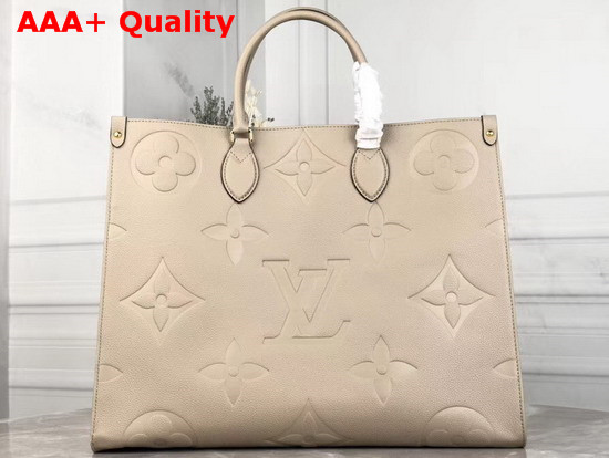 Louis Vuitton Onthego Tote Bag in Cream Taurillon Monogram Leather Replica