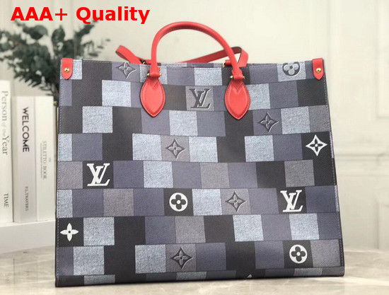 Louis Vuitton Onthego Tote Bag in Maxi Damier Graphite Canvas Replica