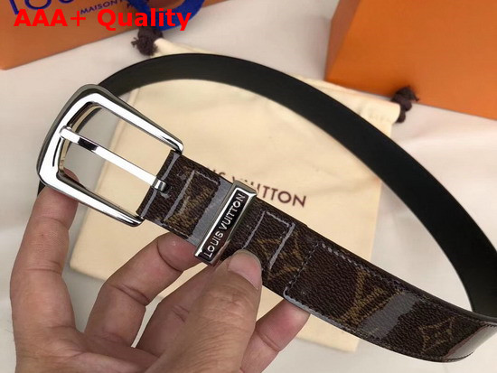 Louis Vuitton Ouest 30mm Belt in Brown Monogram Glaze Leather Strap MP056U Replica