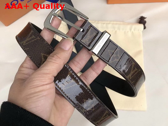 Louis Vuitton Ouest 30mm Belt in Brown Monogram Glaze Leather Strap MP056U Replica