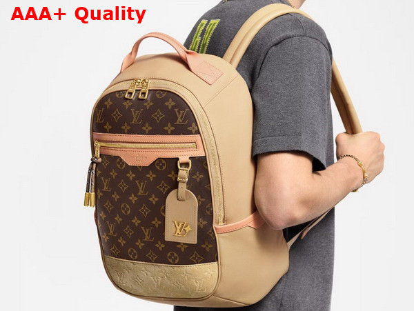 Louis Vuitton Outdoor Backpack in Beige Cowhide Leather and Monogram Coated Canvas M12624 Replica