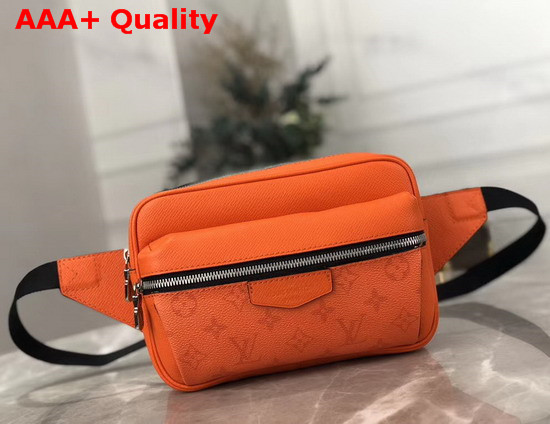 Louis Vuitton Outdoor Bumbag Volcano Orange Taiga Leather with Monogram Eclipse Canvas M30430 Replica