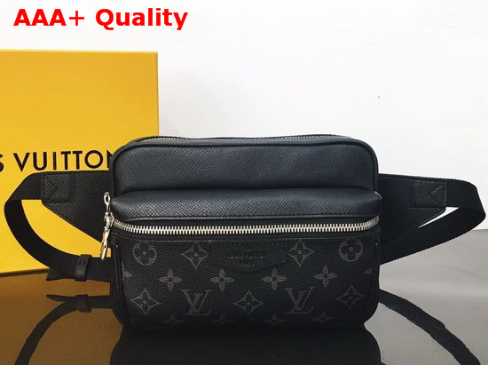 Louis Vuitton Outdoor Bumbag in Black Taiga Cowhide Leather and Monogram Eclipse Coated Canvas M30245 Replica