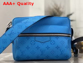 Louis Vuitton Outdoor Messenger Lagoon Blue Taiga Leather with Monogram Eclipse Canvas M30429 Replica