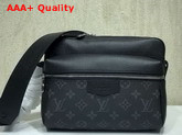 Louis Vuitton Outdoor Messenger PM Black Taiga Cowhide Leather and Monogram Eclipse Canvas Replica