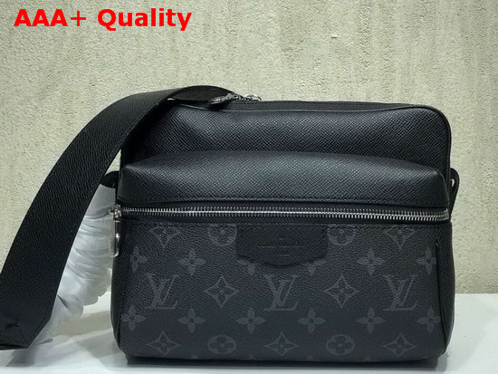 Louis Vuitton Outdoor Messenger PM Black Taiga Cowhide Leather and Monogram Eclipse Canvas Replica