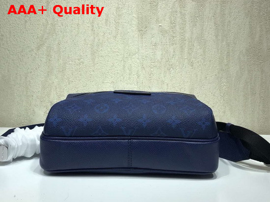 Louis Vuitton Outdoor Messenger PM Blue Taiga Cowhide Leather and Monogram Canvas Replica