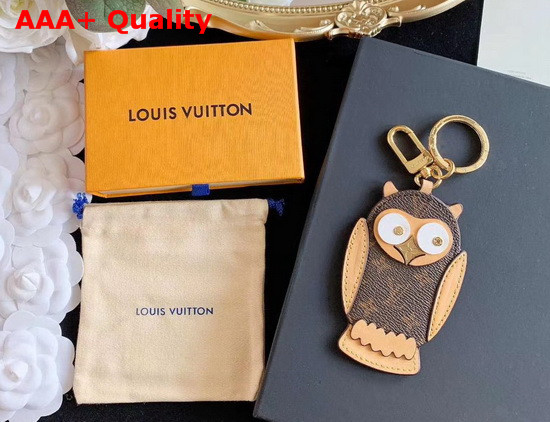 Louis Vuitton Owl Bag Charm and Key Holder Monogram Canvas and Calf Leather Replica